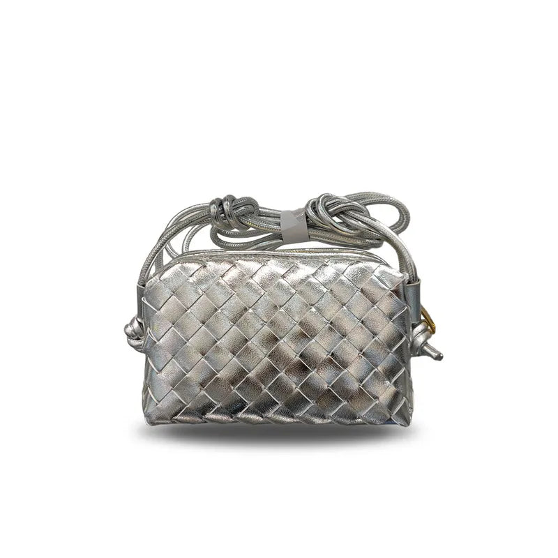 Square Woven Cloud Bag - SIlver