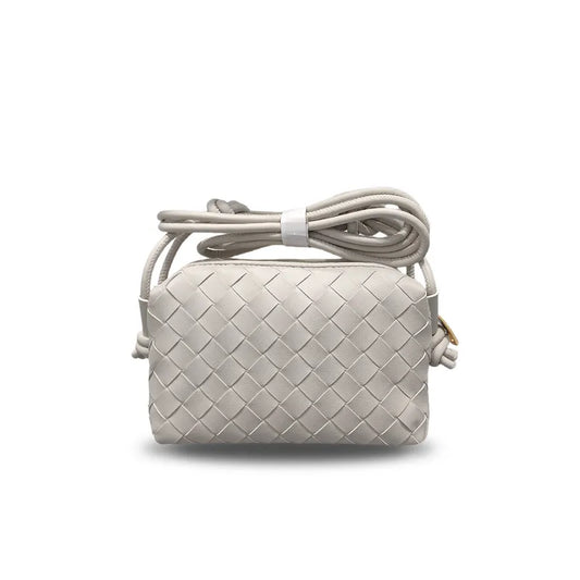 Square Woven Cloud Bag - White