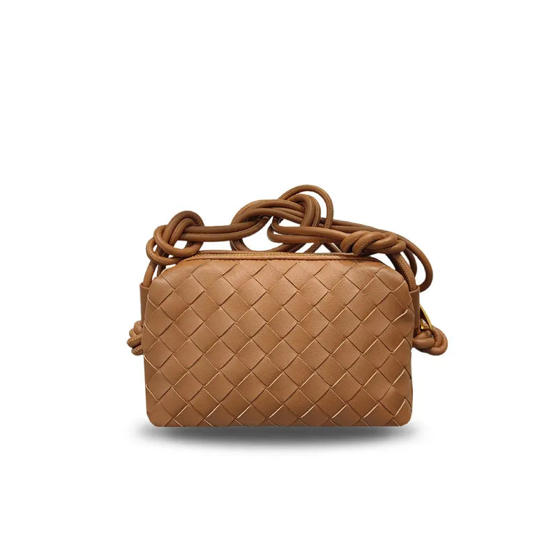 Square Woven Cloud Bag - Camel