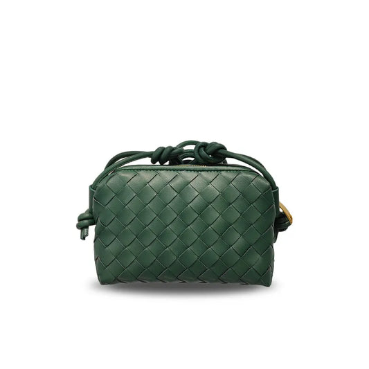 Square Woven Cloud Bag - Dark Green