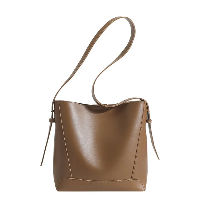 Zipper Shoulder Bucket Bag