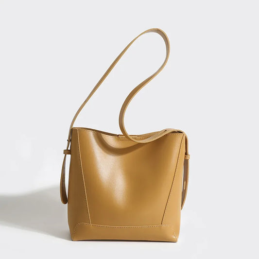 Zipper Shoulder Bucket Bag