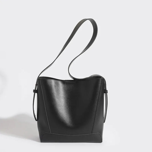 Zipper Shoulder Bucket Bag